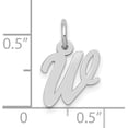 thumbnail image 2 of Solid 10k White Gold Small Script Initial W Charm - 17mm, 2 of 4