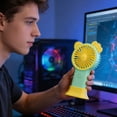 thumbnail image 5 of weibbin Mini Cat Shaped Handheld Fan with Colorful Lights USB Rechargeable Pocket Sized Portable Quiet Cooling, 5 of 5
