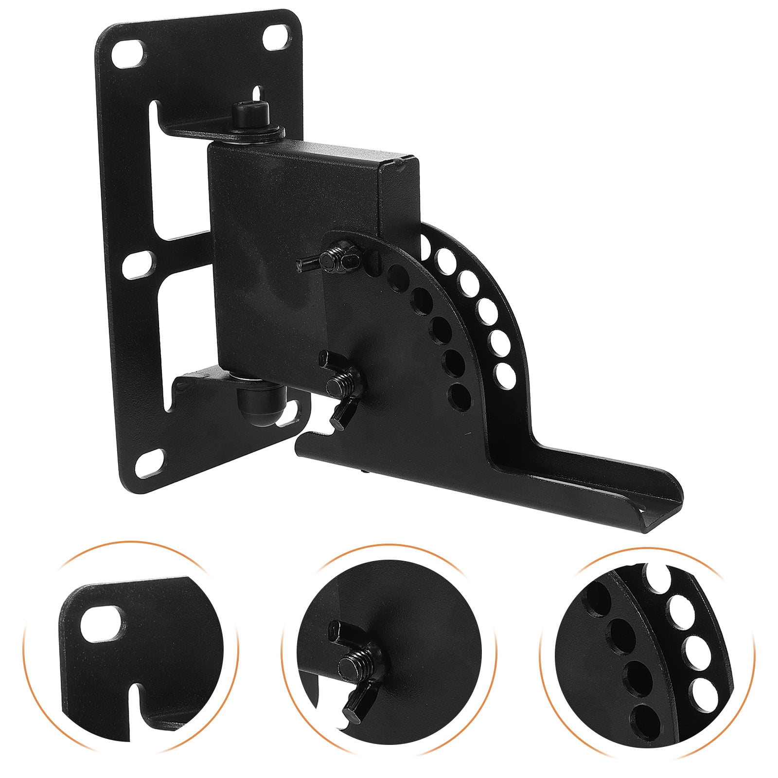 WEUVEB Wall Mounted Speaker Racks for Small Speakers Minimalist Design Zinc Alloy Black