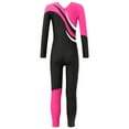 thumbnail image 6 of iiniim Kids Girls Long Sleeve Full Body Gymnastics Ballet Dance Leotard Unitard Athletic Jumpsuit 6-16 Hot Pink 8, 6 of 7