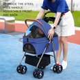 thumbnail image 3 of AQSQ 2 in 1 Pet Stroller, Folding Dog Stroller, Pet Folding Stroller, 4 Wheels Dog/Cat Puppy Stroller, Removable Travel Carrier for Small/Medium Pet, 3 of 6