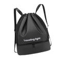 thumbnail image 2 of Bolsa de natación con compartimento para zapatos Mochila deportiva resistente al agua Ligera Negro, 2 of 9