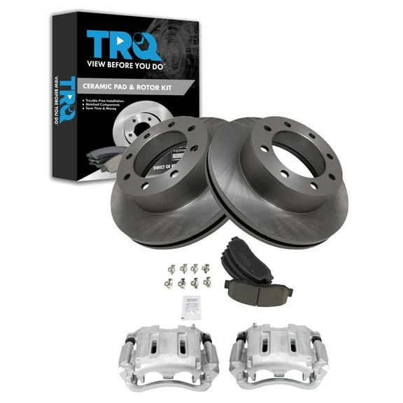 TRQ Front Brake Pad & Rotor Kit BKA39806 Fits Select 2005-2012 Ford F-350 Super Duty