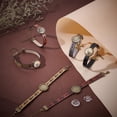 thumbnail image 2 of Kit para hacer pulseras de cuero de 10 piezas y 5 colores, bandeja de 18 mm, pulsera ajustable de bronce, pulsera hueca de cuero PU con engastes planos redondos de metal y cabujones de vidrio., 2 of 5