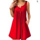 thumbnail image 1 of Vestido De Mujer Chaleco De Botón Plisado Camiseta Vestido De Tanque De Bolsillo Casual, Rojo, S Scienceny AP002060-11, 1 of 6