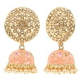 thumbnail image 3 of Efulgenz Indian Jewelry Bollywood Antique Crystal Kundan Jhumki Jhumka Earrings for Women, 3 of 4