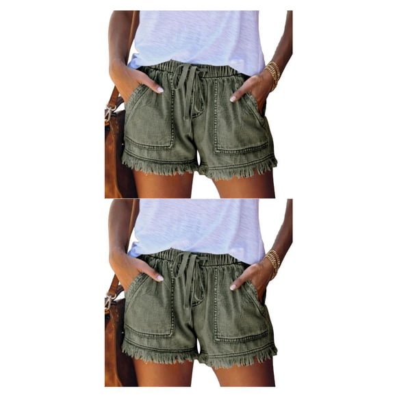 Sonducket Pantalones cortos de mezclilla informales suaves para mujer, pantalones cortos de mezclilla para niñas, vacaciones en la playa, Type8 NO8