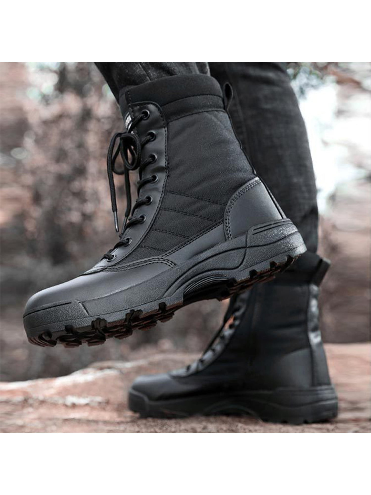 Mens New Leather Combat Lace Ankle Cowboy Military Desert Biker Boots Shoes Size 