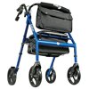 Rolling Walker Elite by Hugo Adjustable Rollator with Seat, Backrest and Saddle Bag, Blue