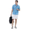 thumbnail image 6 of LA LEELA Men's Hawaiian Shirt Fashion Button Down Short Sleeves Holidays Aloha Party Casual Tops Summer Beaches Shirts for Men XXL Blue Floral, 6 of 6