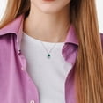 thumbnail image 5 of Everly Women's Created White Sapphire and Created Emerald Teardrop Halo Pendant with Chain, 5 of 9