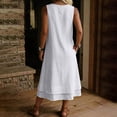 thumbnail image 3 of Bxsruta Womens Casual Dress Sleeveless Midi Sundress Loose Summer Beach Dresses with Pockets, 3 of 5