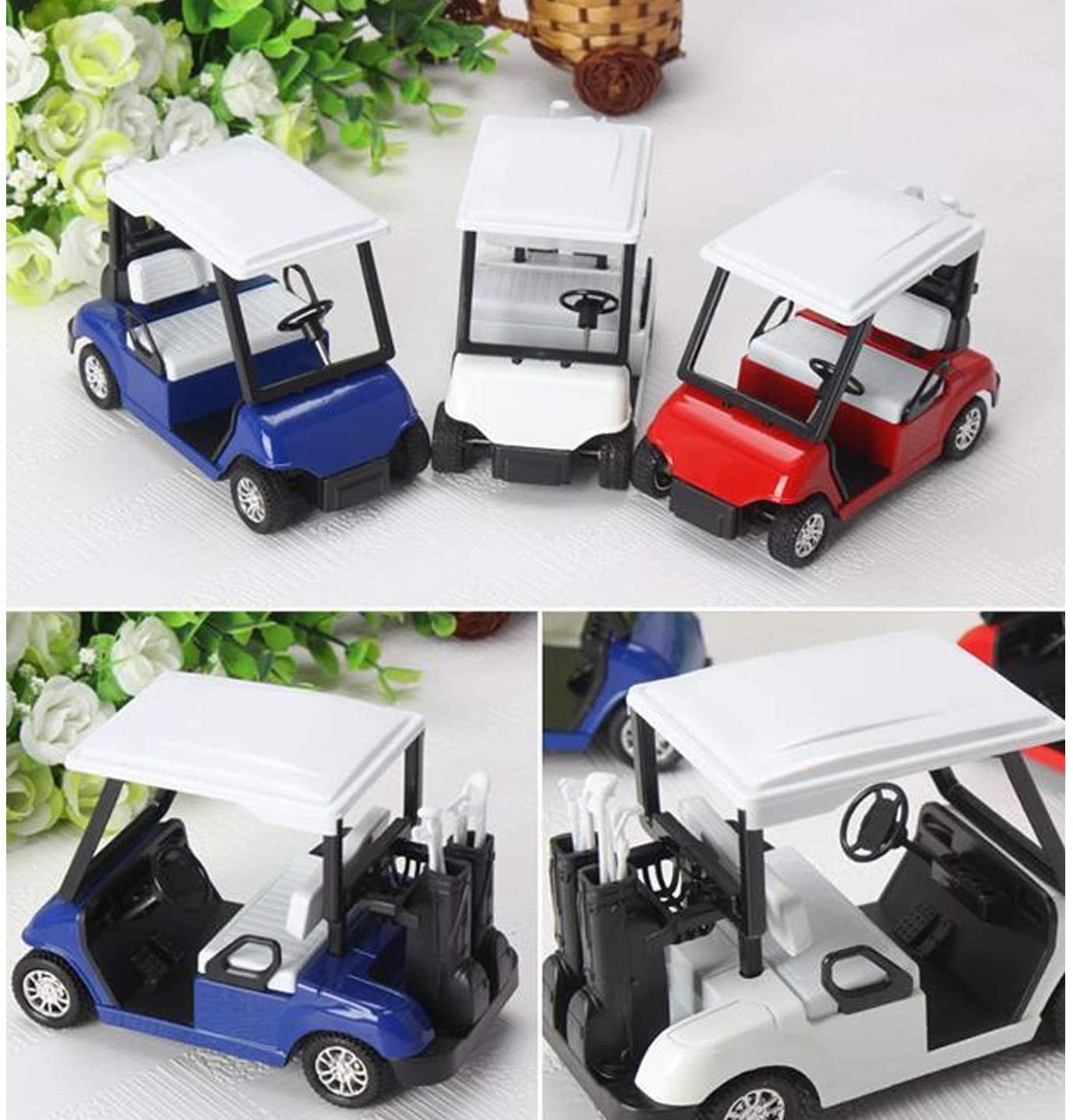  LNQ LUNIQI Golf Cart Model Diecast, Pull Back Action Golf Cart,  Mini 1:20 Scale Golfcart Vehicle for Kids Party Favor Home Office  Decor（White） : Toys & Games