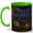 Green, variant on City Balcony Night 11oz Ceramic Mug, Candle Lantern Terrace Art
