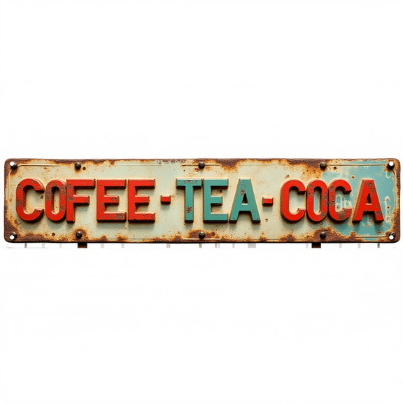 Decorative Tin Signs 16*4 Inches "Coffee Tea Cocoa" Retro Kitchen Decor, Vintage Bar Decor, Kitchen Signs Ideal for Kitchen, Home Bar, Living Room