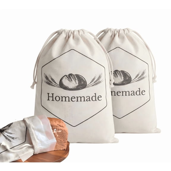 2 Pack  Bread Bags for Sourdough,Reusable Organic Linen  Bread Bag for Homemade Sourdough 14 x 18 Inches Food Storage Cloth Bag – Freezer-Friendly & Freshness Preservation