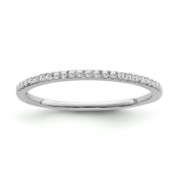 Araiya Fine Jewelry 10K White Gold Diamond Eternity Band Ring (1/10 cttw, I-J Color,I2-I3 Clarity) Size 7