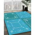 thumbnail image 2 of Ahgly Company Indoor Square Patterned Dark Turquoise Green Area Rugs, 4' Square, 2 of 6