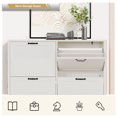 thumbnail image 2 of Slim Shoe Storage Cabinet with Four Flip Drawers, Hidden Shoe Storage, Narrow Cabinet with Doors,White, 2 of 7