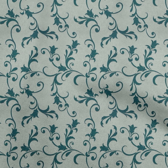 oneOone Viscose Jersey Dusty Teal Green Fabric Asian Baroque Sewing Craft Projects Fabric Prints By Yard 60 Inch Wide