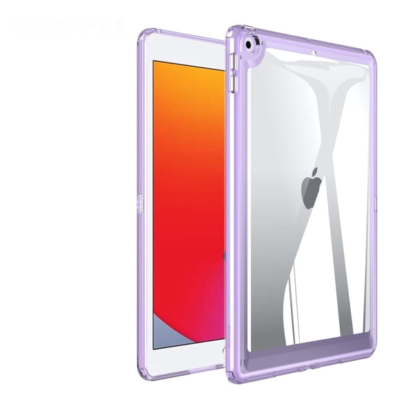 Hybrid Back Case for iPad 5th/6th Generation,Air 2,Slim&Light, - Ultra Slim Clear Transparent Rugged Back Cover with Shockproof Resistant Flexible Soft Transparent TPU Bumper,Lightpurple