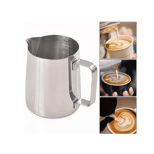 Leche Café Latte Nave Taza Jarra Para Espumar Cocina (350ml) Xtellar plateado
