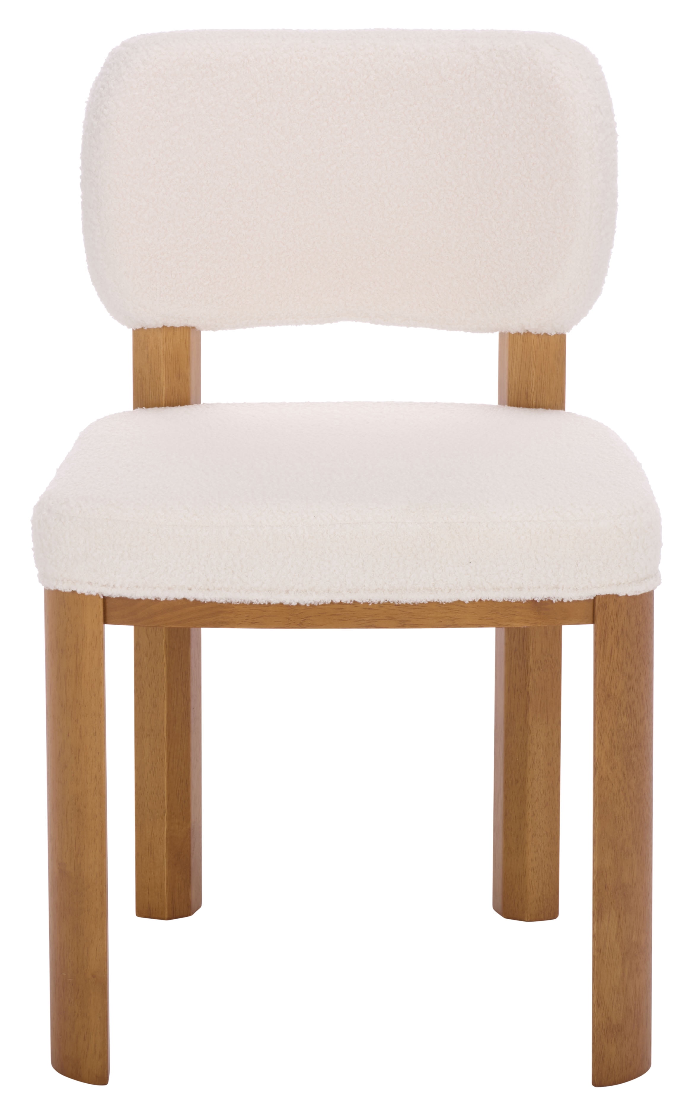 Safavieh Hyden Modern Wood and Fabric Dining Side Chairs, White / Light Walnut