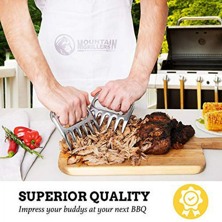 Grill Gods Meat Claws - Easily Shred, and Cut Meats - Essential for BBQ Masters - Ultra-Sharp Stainless Steel Blades and Heat Resistant Handles