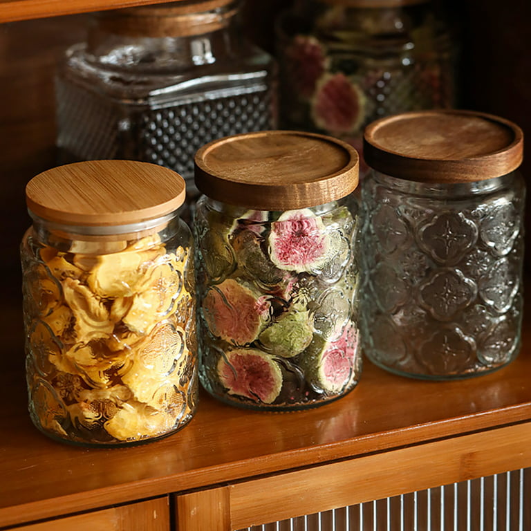 50oz Airtight Glass Jars with Lids, CHEFSTORY 3 PCS Food Storage