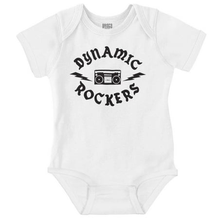 

Hip Hop Duo Dynamic Rockers Radio Romper Boys or Girls Infant Baby Brisco Brands 6M