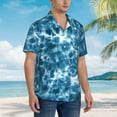 thumbnail image 2 of KLL Men's Hawaiian Shirt Short Sleeve Button Down Beach Shirts-Blue Tie Dye, 2 of 5
