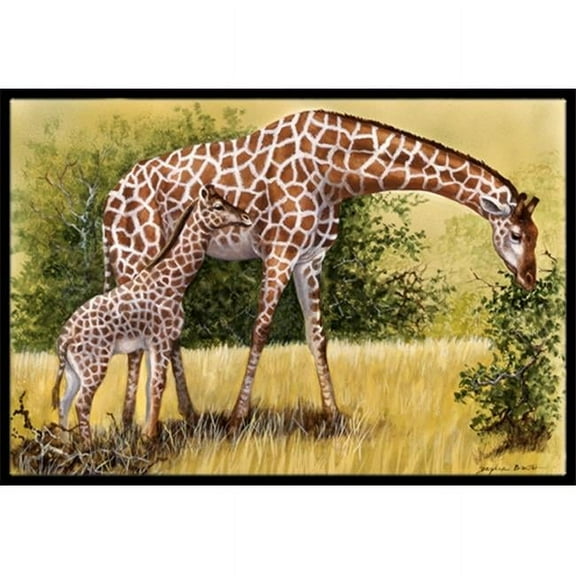 Carolines Treasures Giraffes by Daphne Baxter Indoor or Outdoor Mat- 18 x 27