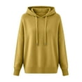 thumbnail image 4 of Women's Sweater Hoodie 2026 Fashion Long Sleeve Knit Solid Color Hooded Sweatshirt Pullover Top, 4 of 4