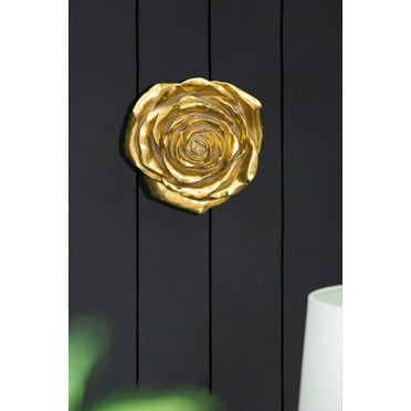 S/2 Gold Rose Hanging Wall Accents