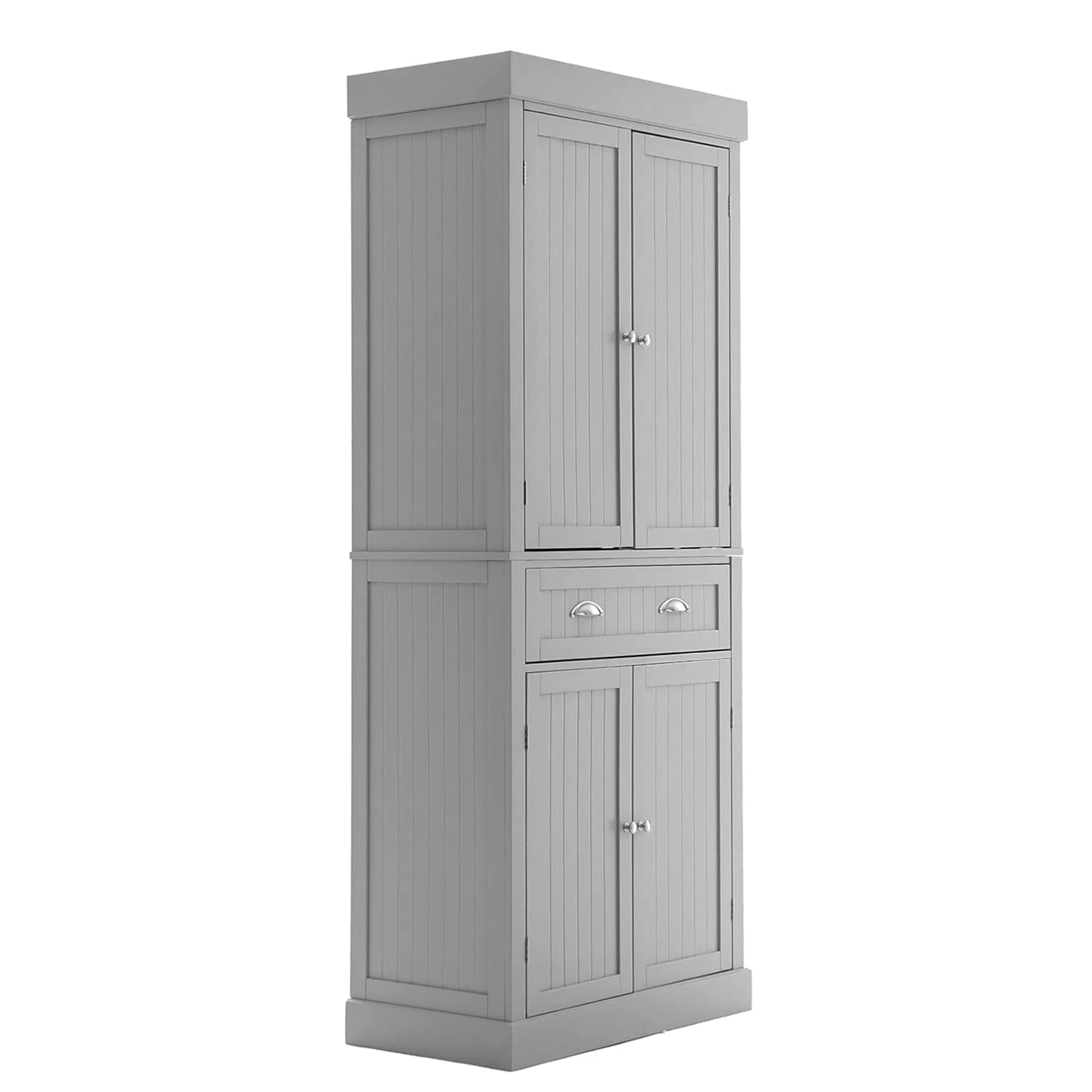 Plastic Storage Cabinets Short Pantry Cabinet with Doors and Shelves, Grey  – Built to Order, Made in USA, Custom Furniture – Free Delivery