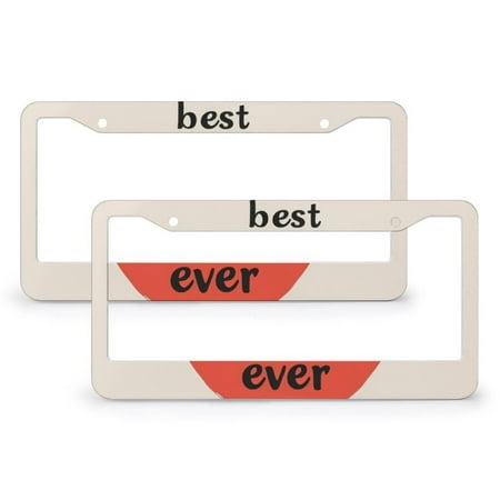 2 Pcs Set Best Mom Ever License Plate Frames Mother’s Day Birthday Gifts for Mom from Daughter Son Auto Decorative Frames Cars Protector Cover Holder Quality Aluminum Metal 2 Holes Gift for Dad