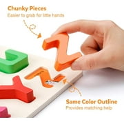 Coogam Wooden Alphabet Puzzle, ABC Letters Sorting Matching Game Educational Early Learning Toy for 3 Year Old