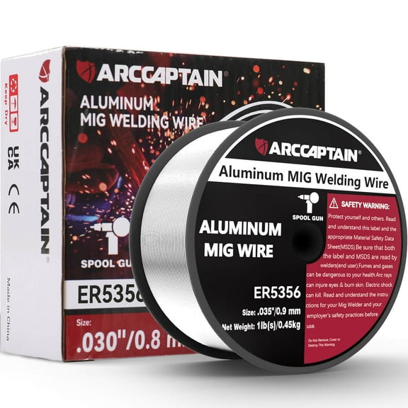ARCCAPTAIN ER5356 MIG Aluminum Welding Wire, Stable Arc, 1 Lb, for Reel-To-Reel Welding Guns