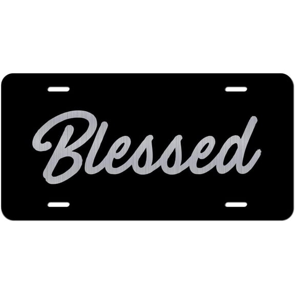 Blessed Vanity Novelty License Plate Tag Metal Car Truck 6-Inches by 12-Inches Etched Metal UV Resistant ELP114