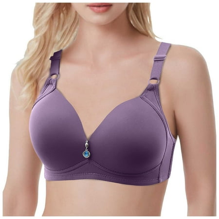 Zshosam Bras for Women No Underwire Seamless Bralettes for Women Wireless Bra Soft Support Everyday T Shirt Bras(Purple 46)
