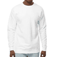 thumbnail image 4 of Hanes Men's Perfect Crewneck Sweatshirt, 80/20 Cotton/Polyester Long Sleeve Fleece Winter Sweater (White, L), 4 of 5