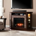 thumbnail image 3 of Southern Enterprises 52.25" Espresso Brown Redden Corner Convertible Electric Fireplace with Storage, 3 of 3