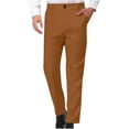 thumbnail image 2 of Handshe Men's Straight-Fit Dress Pants, Solid Color with Functional Pockets and Button Closure, Versatile Office and Casual Daily Wear Trousers, 2 of 7