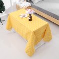thumbnail image 4 of Mantel de lino de algodón decorativo tablero de ajedrez amarillo cubierta de mesa de comedor (140*140), 4 of 8