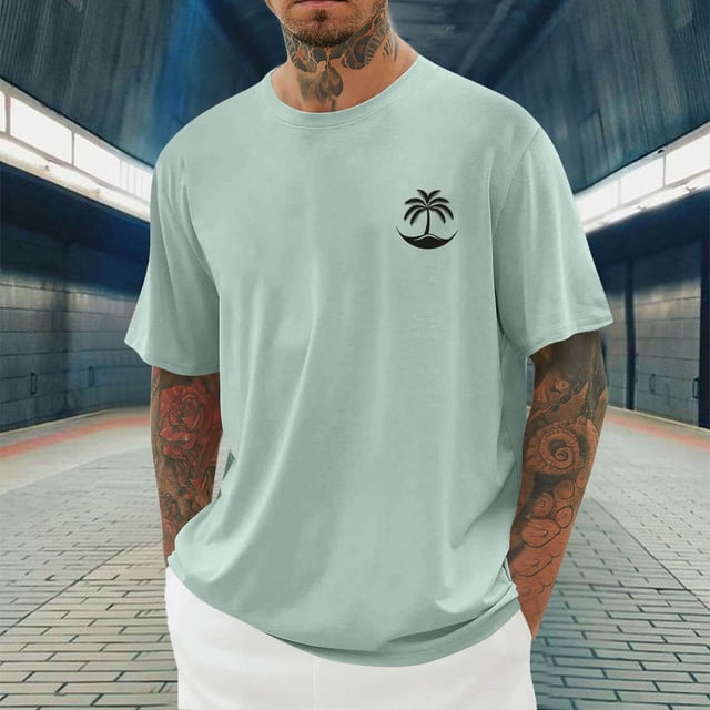 Tops para hombre, blusas y camisas de cuello redondo y manga corta para hombre, blusas casuales de moda para hombre, blusas deportivas de cuello redondo y manga corta, blusas de poliéster para hombre