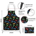 thumbnail image 3 of Multicolor Controllers Games Text Black Apron-Garden Aprons for Women with Pockets-Cotton Linen Waterproof Kitchen Cooking Gardening Aprons Adjustable for Kitchen,Cooking,BBQ and Salon 33x27 Inch, 3 of 7