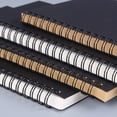 thumbnail image 4 of Inteprter 2 unids/set cuaderno de bocetos de bobina suave y cómodo para estudiantes de escuela cuaderno de bocetos cuaderno Kraft Bloc de notas pinturas, 4 of 6
