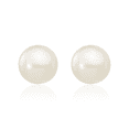 thumbnail image 5 of 14K Solid White Gold 7mm Button Freshwater Cultured Pearl Stud Earrings, 5 of 10