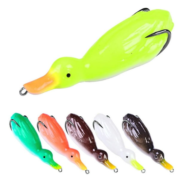 Maoww 6pcs Simulation Duck Soft Fishing Lure 10.5 cm 21g Frog Top Water 3D  Lure Soft Silicone Sequins Duck Lure Artificial Fishing Lure