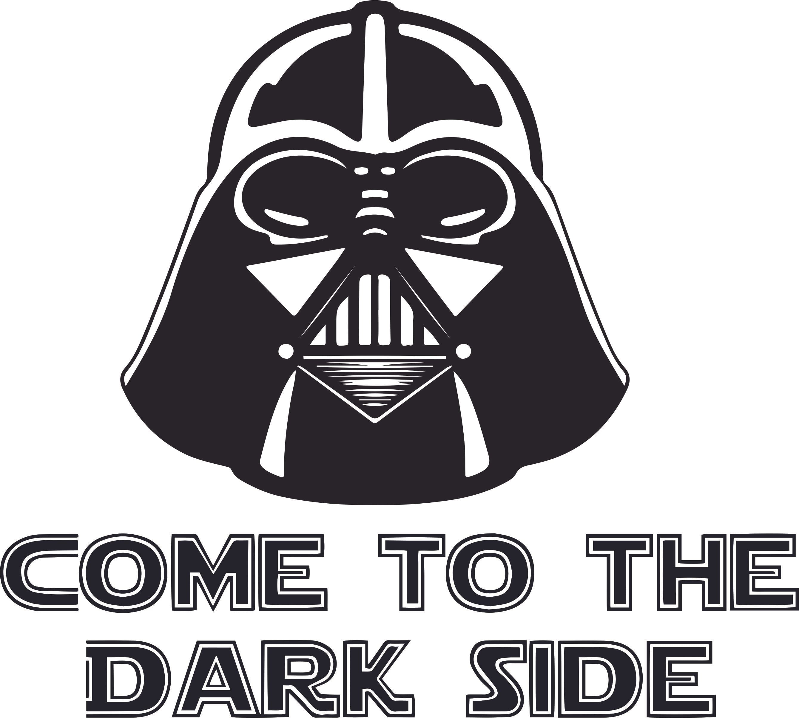 Decal Dark Side Vinyl wall art sticker Darth Vader Star Wars Quote Mural 